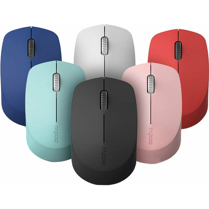 RAPOO M100 2.4GHz &amp; Bluetooth 3 / 4 Quiet Click Wireless Mouse Black - 1300dpi Connects up to 3 Devices, Up to 9 months Battery Life