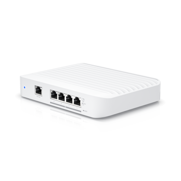 UBIQUITI UniFi Switch Flex XG - Layer 2 switch with (4) 10GbE RJ45 ports and (1) GbE, 802.3at PoE+ RJ45 input.