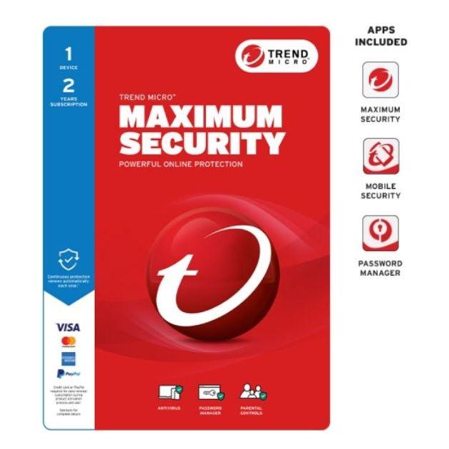 TREND MICRO Micro Maximum Security (1 Device) 2Yr Retail Mini Box Auto Renew