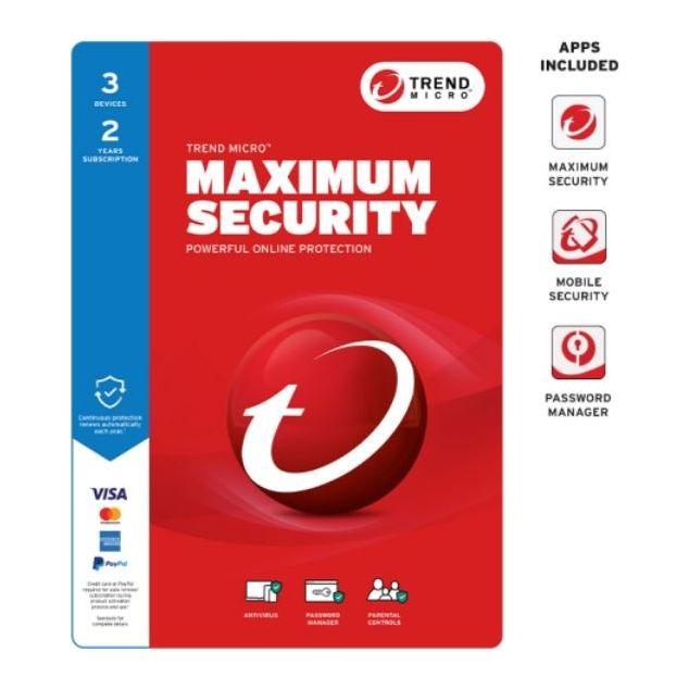 TREND MICRO Micro Maximum Security (3 Device) 2Yr Retail Mini Box Auto Renew