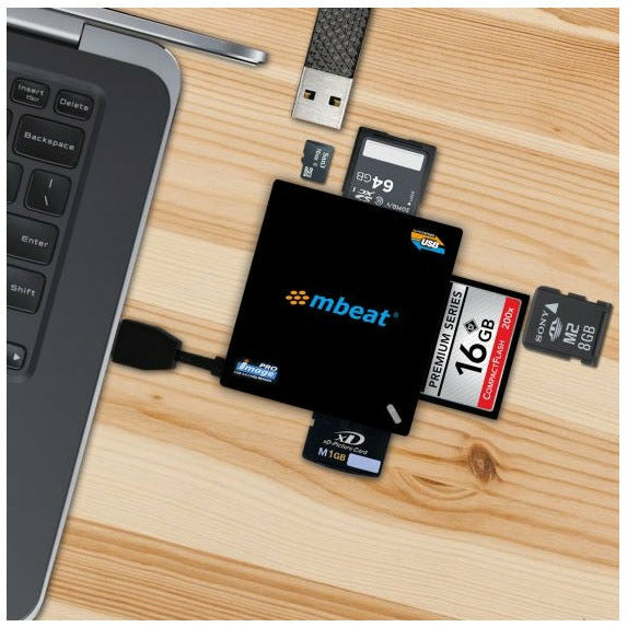 MBEAT USB 3.0 Super Speed Multiple Card Reader - 2x SD and 2x Micro SD/Compatible SDHC/MicroSDHC to SDHC/MicroSDHC/USB 3.0 High Speed 100MB/s