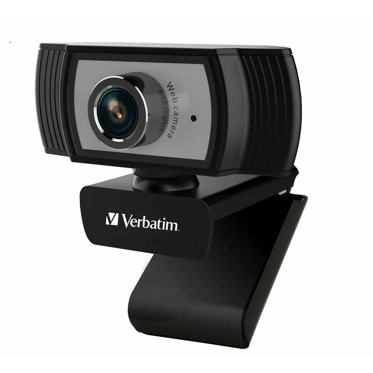 VERBATIM 1080p Full HD Webcam - Black/Silver FHD 1920x1080, 2.0 Mega Pixels, Compatible with Windows XP,7 8, 10, Android V5, MacOS 10.6 or Above