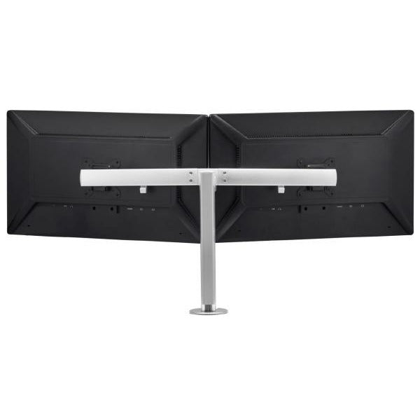Atdec Black AWMS-R40 Dual display crossbar on 400mm post. Max load: 7kg per arm with HD F-Clamp - Dual display desk mount for up to two 27" monitor