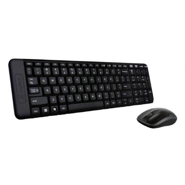 Logitech Wireless Keyboard &amp;amp Mouse Combo, MK220, Black, USB Receiver,