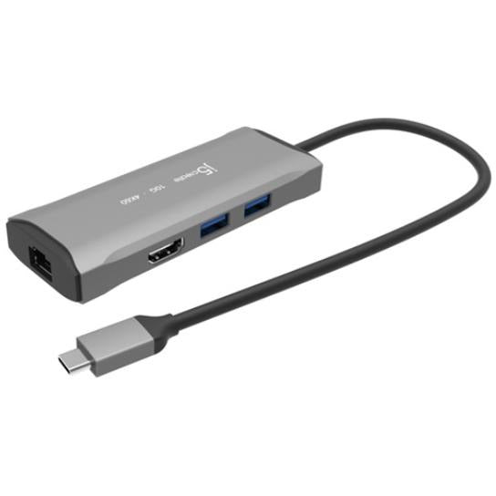 J5create 4K60 Elite USB-C 3.2 10Gbps Travel Dock Compatible with USB4 devices USB-C to HDMI, USB-C, USB-Ax2, RJ-45
