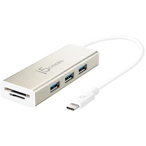 J5create JCH347 USB-C 3-port USB-A HUB with SD &amp Micro SD card reader