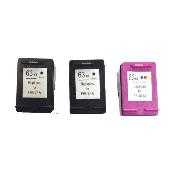 HP Compatible Remanufactured Value Pack 2 x HP63XL Black &amp; 1 x HP63XL Color