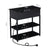 Compact 3-Tier Sofa Side Table with Powerboard, Black