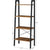 Rustic brown and black steel Metal Frame 4 Tier bookshelf