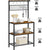 Industrial Kitchen Baker's Rack with Storage Shelves 10 Hooks and Metal Mesh Shelf 84 x 40 x 170 cm Rustic Brown