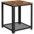 2-Tier Side Table with Storage Shelf with Metal Frame Rustic Brown