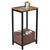 Rustic Brown Side Table with Mesh Shelf