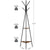 Black Coat Rack Stand Industrial Style 2 Shelves Clothes