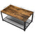 Coffee Table with Metal Frame Storage Shelf Rustic Brown