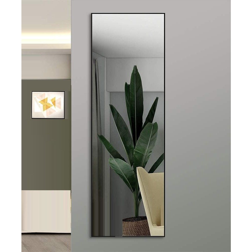 Full-Length Mirror Long Standing for Bedroom and Bathroom (106 x 35 cm, Black)