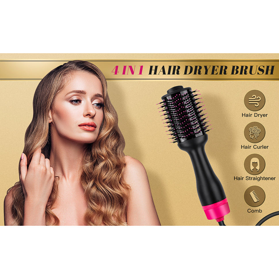 Hot Air One-Step Hair Dryer Negative Ion Anti-Frizz Blowout for Drying,Straightening, Curling and Volumizer (AU Plug)