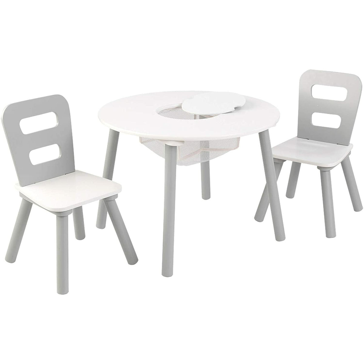 Round Table and 2 Chair Set for kids (Gray)