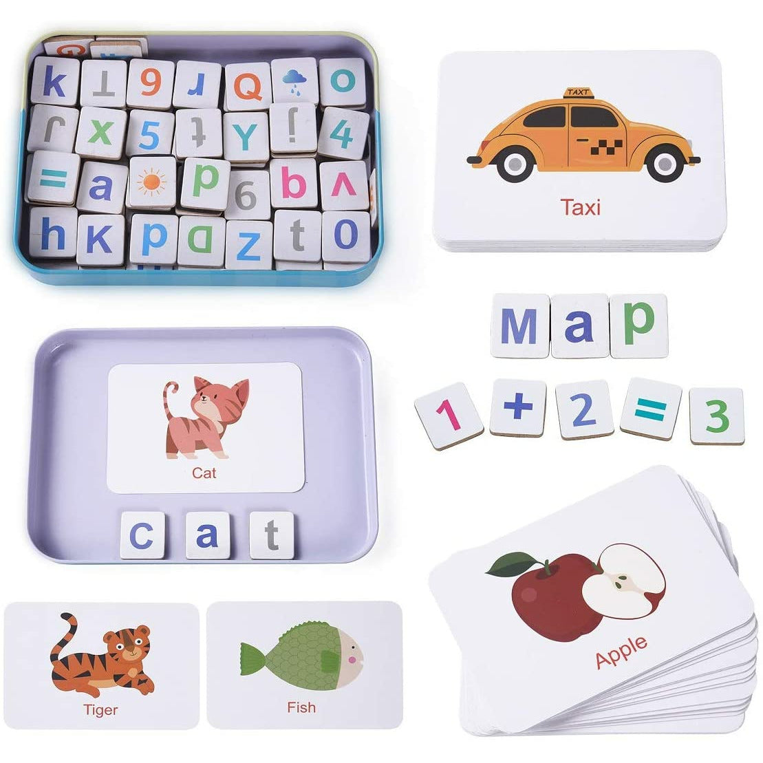 Wooden Magnetic Letters Numbers Alphabet Fridge Magnets Educational Toy Set Preschool Learning for 3 to 5 Years Kid Toddler