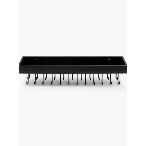 Wall Mount Hanging Jewellery Organiser Holder with 23 Hooks (Black)