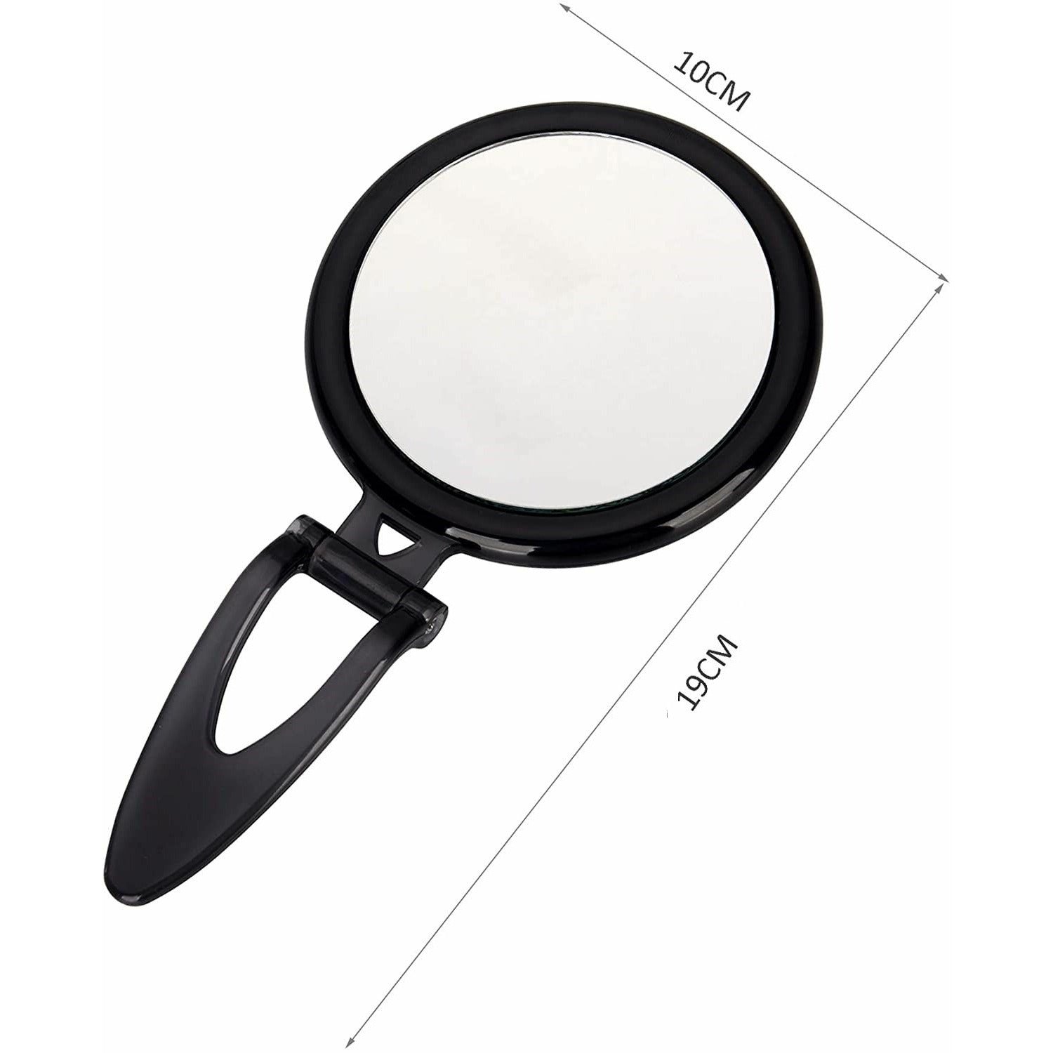 20X Magnifying Hand Mirror Two Sided Use for Makeup Application, Tweezing, and Blackhead/Blemish Removal (10 cm Black)