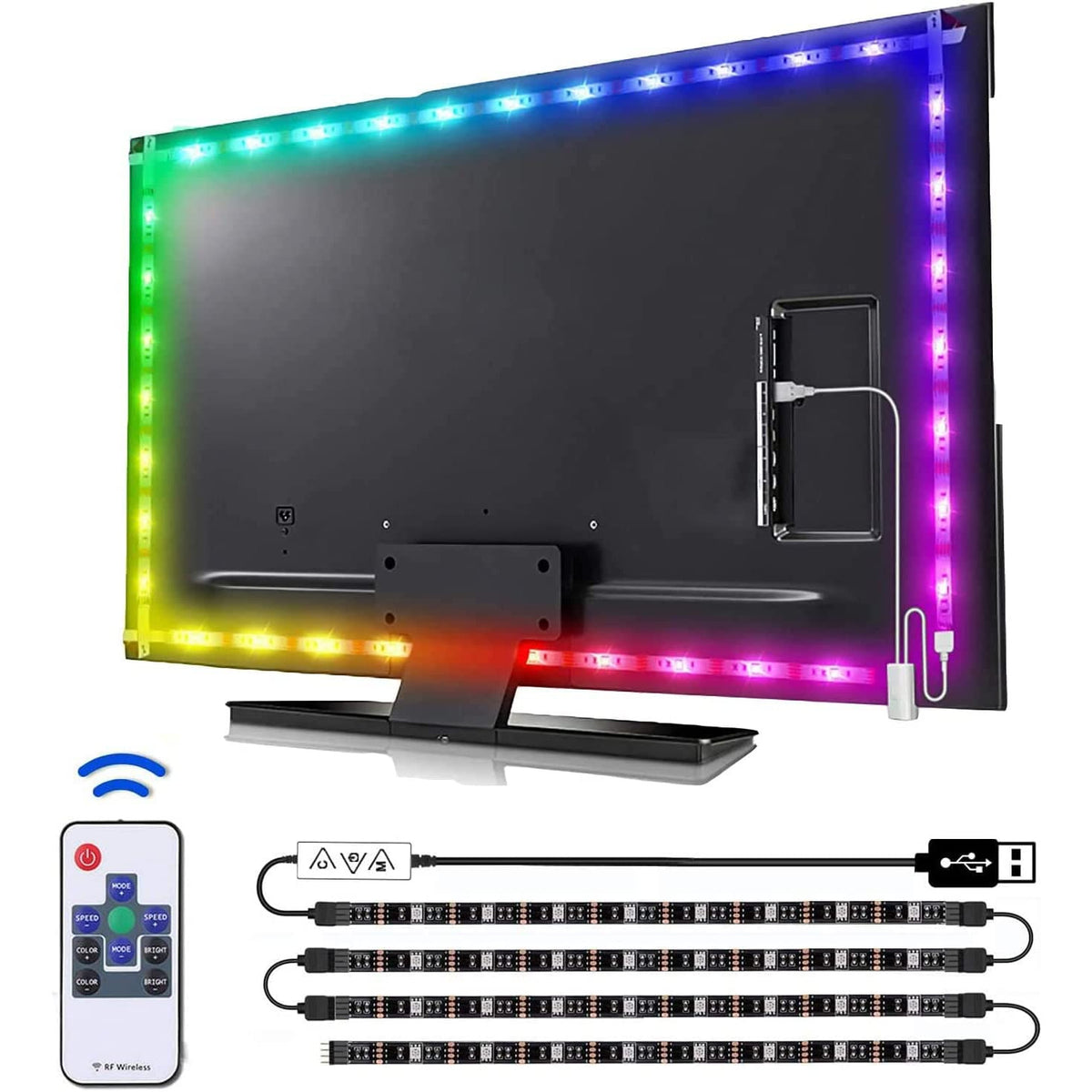 3M LED Strip Lights Rope Light for TV, Gaming and Computer (Lights Strip App with Remote Control)