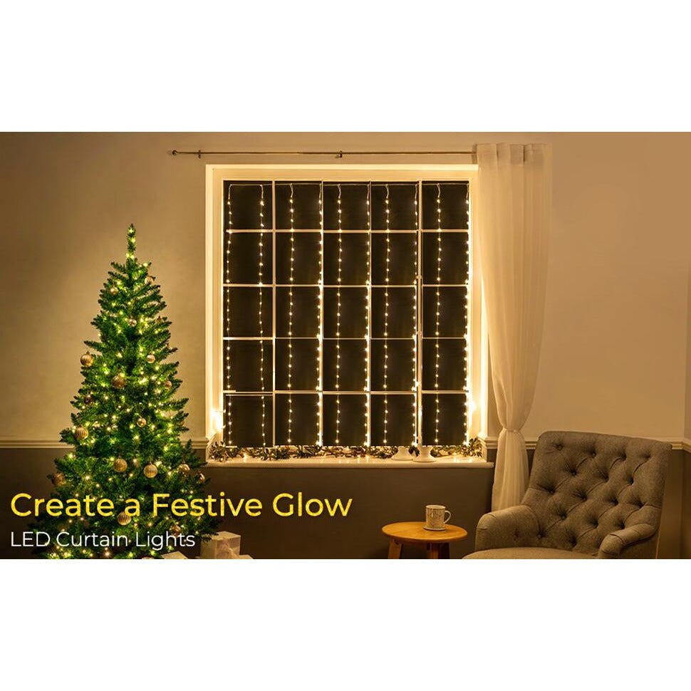 USB Powered 300 LED Curtain String Light with 8 Modes and Remote Control for Bedroom Party Wedding Decorations