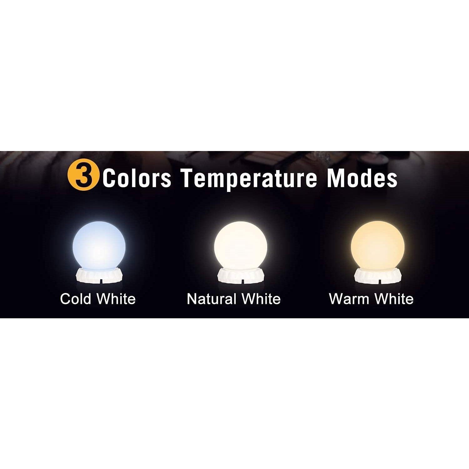 Hollywood Vanity Style LED Makeup Lights Mirror with 3 Color Modes Lights with 10 Dimmable Bulbs (Mirror Not Include)