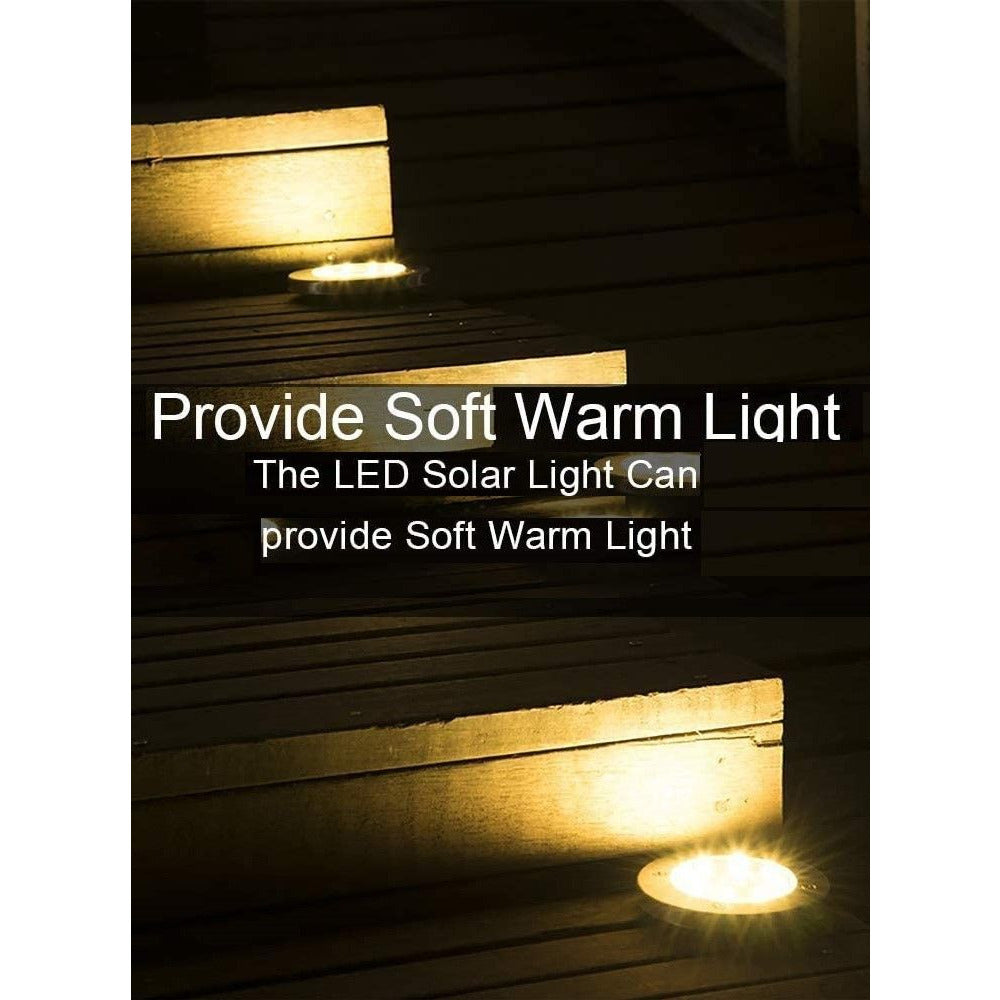 8 Pack LED Solar Pathway Lights Outdoor Solar Ground Lights (Warm White)