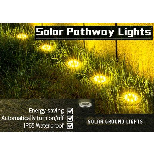 8 Pack LED Solar Pathway Lights Outdoor Solar Ground Lights (Warm White)