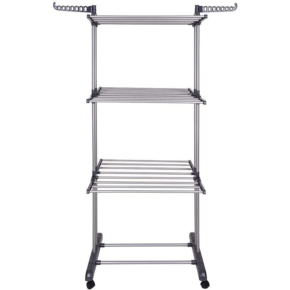 3 Tier Foldable Clothes Drying Rack for Laundry Dryer with Hanger Stand Rail Indoor