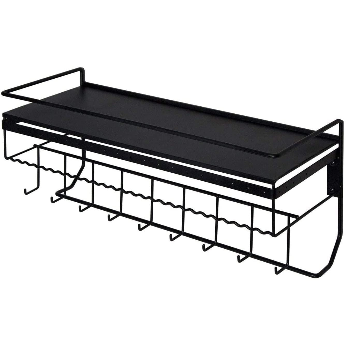 Wall Mounted Classic Black Iron Designer for Cosmetics and Jewelry Storage Shelf