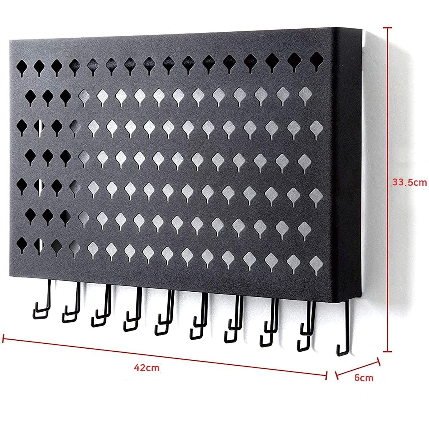 Wall Mount Earring Jewelry Hanger Organizer Holder with 109 Holes and 19 Hooks (Black)