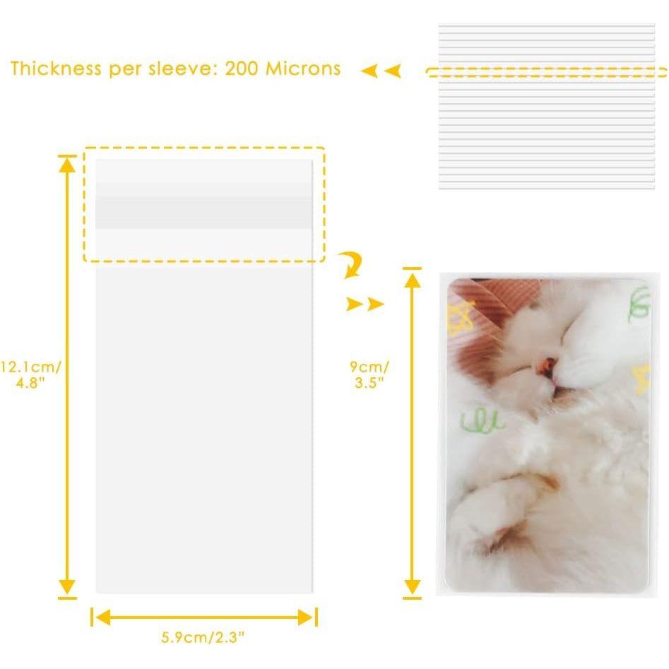 100 Packs Photocard Sleeves, 200Microns Kpop (Sealable)