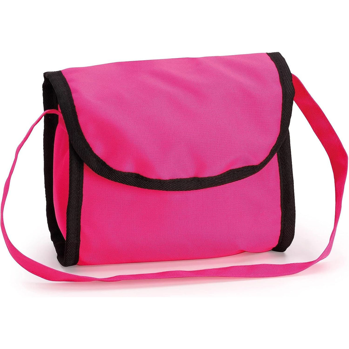 Foldable Dolls Pram with Height-Adjustable Handle and Shoulder Bag, Stable, Pink