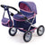 Trendy Dolls Pram, Foldable with Height-Adjustable Handle, Blue and Pink