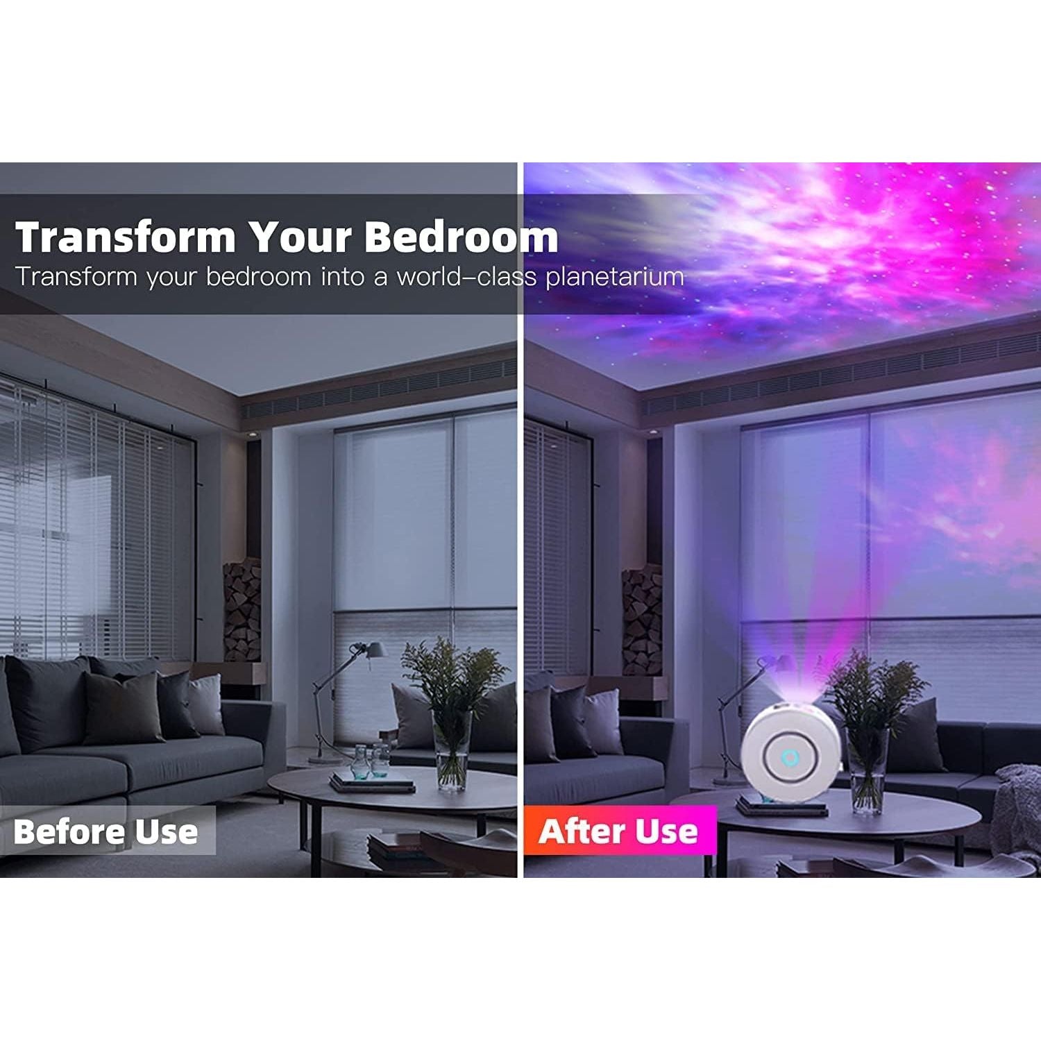 Star Projector Galaxy Light Bedroom connected with Alexa and Google Home