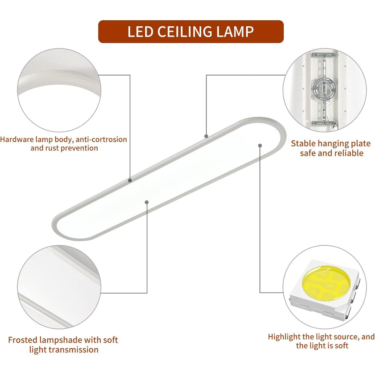 Dimmable LED Ceiling Light, 48W White