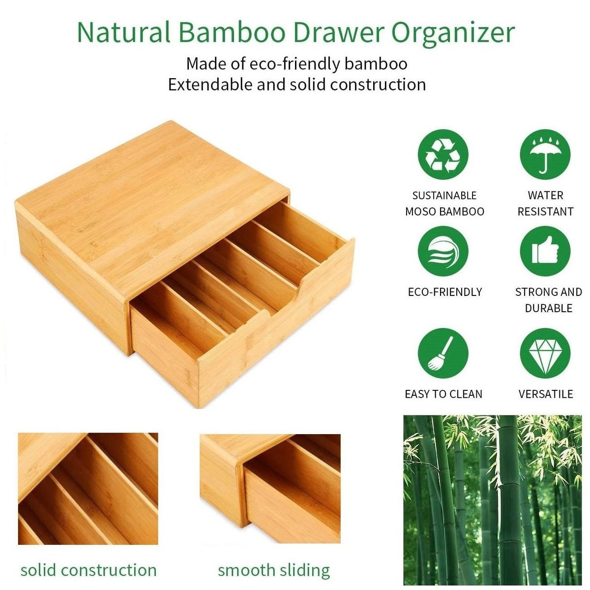 Bamboo K-Cup Coffee Pod Holder Storage Organizer  for Kitchen, Jewelry and Cosmetic