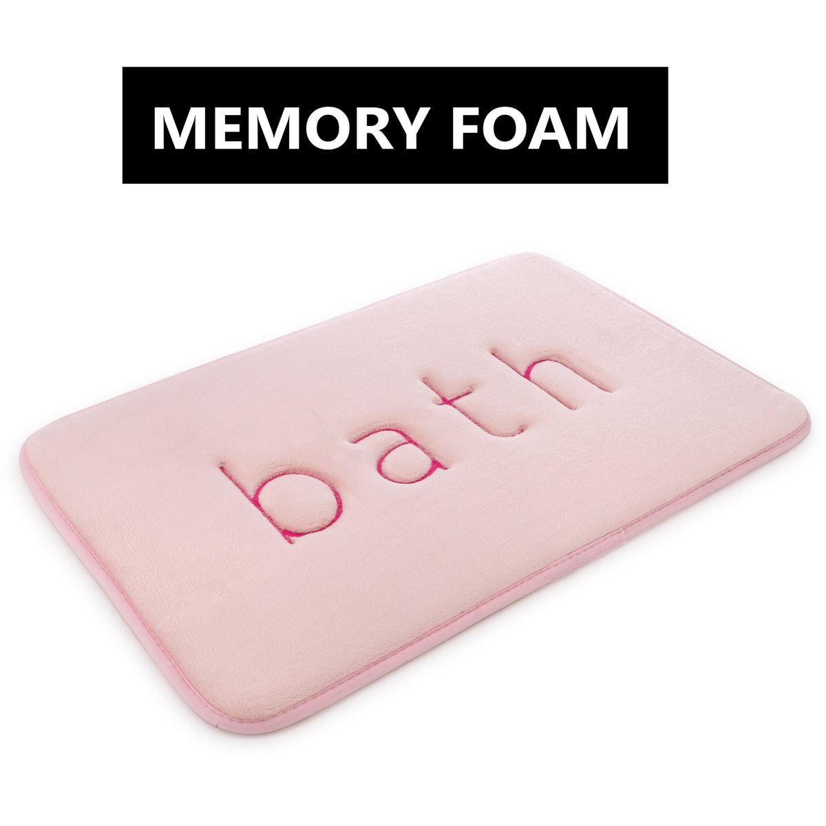 Extra Thick Memory Foam & Super Comfort Bath Rug Mat for Bathroom (60 x 40 cm, Pink)