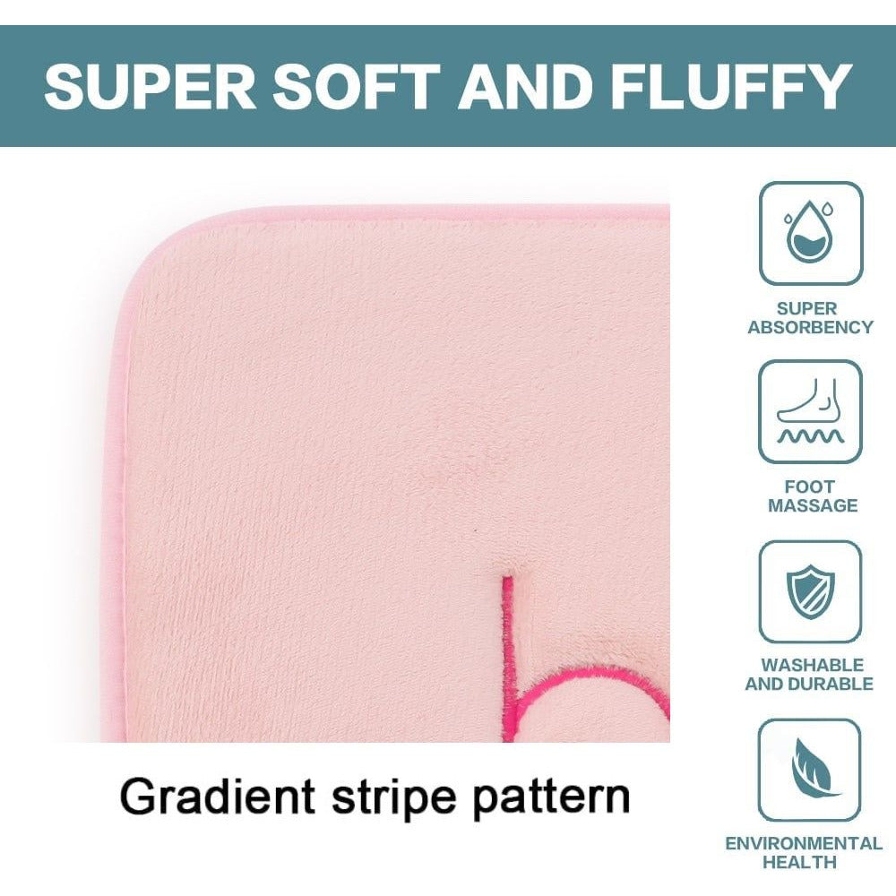 Extra Thick Memory Foam & Super Comfort Bath Rug Mat for Bathroom (60 x 40 cm, Pink)
