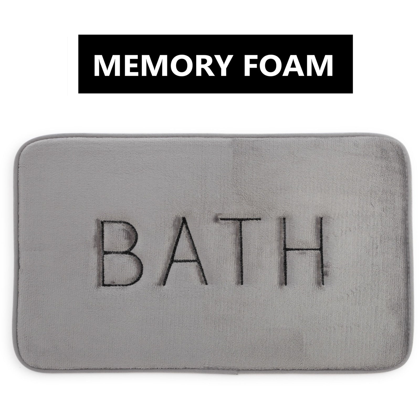 Extra Thick Memory Foam & Super Comfort Bath Rug Mat for Bathroom (60 x 40 cm, Grey)