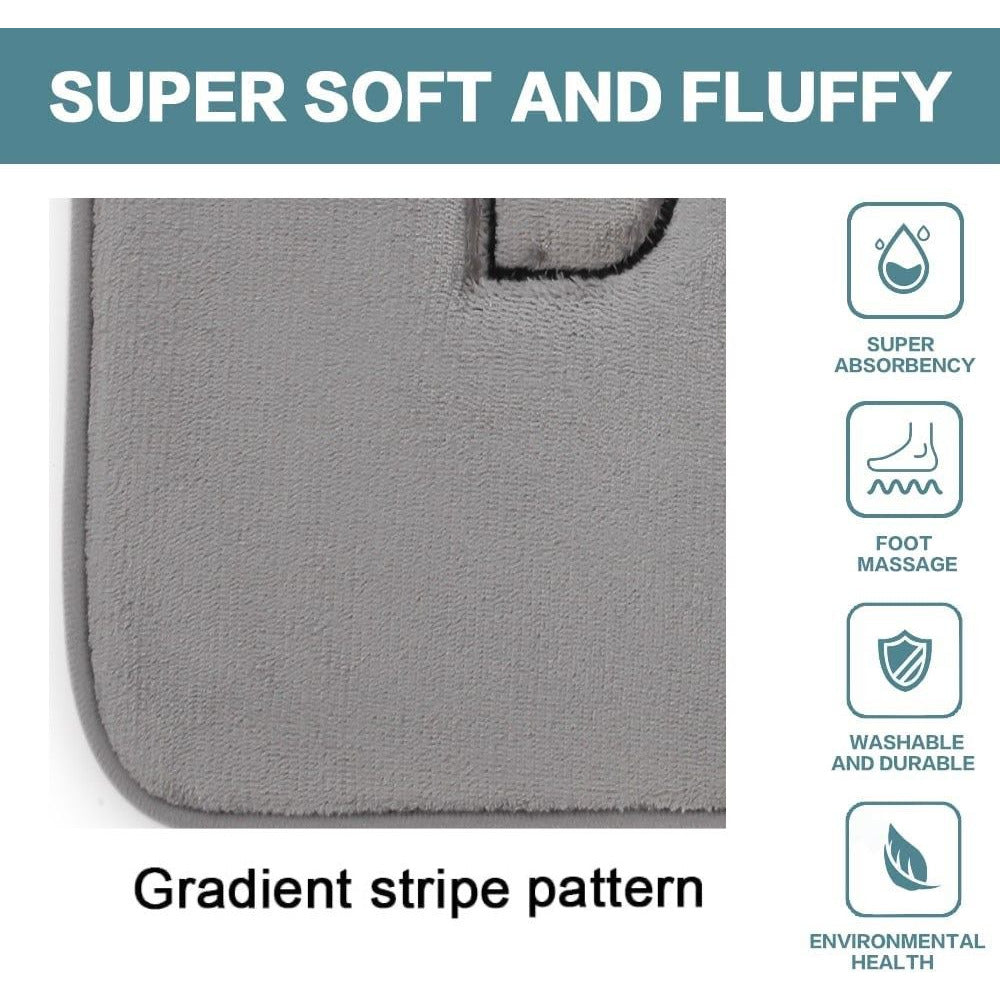 Extra Thick Memory Foam & Super Comfort Bath Rug Mat for Bathroom (60 x 40 cm, Grey)