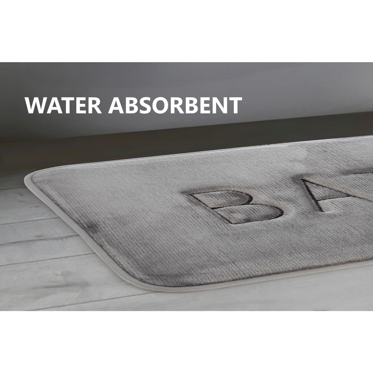 Extra Thick Memory Foam & Super Comfort Bath Rug Mat for Bathroom (60 x 40 cm, Grey)
