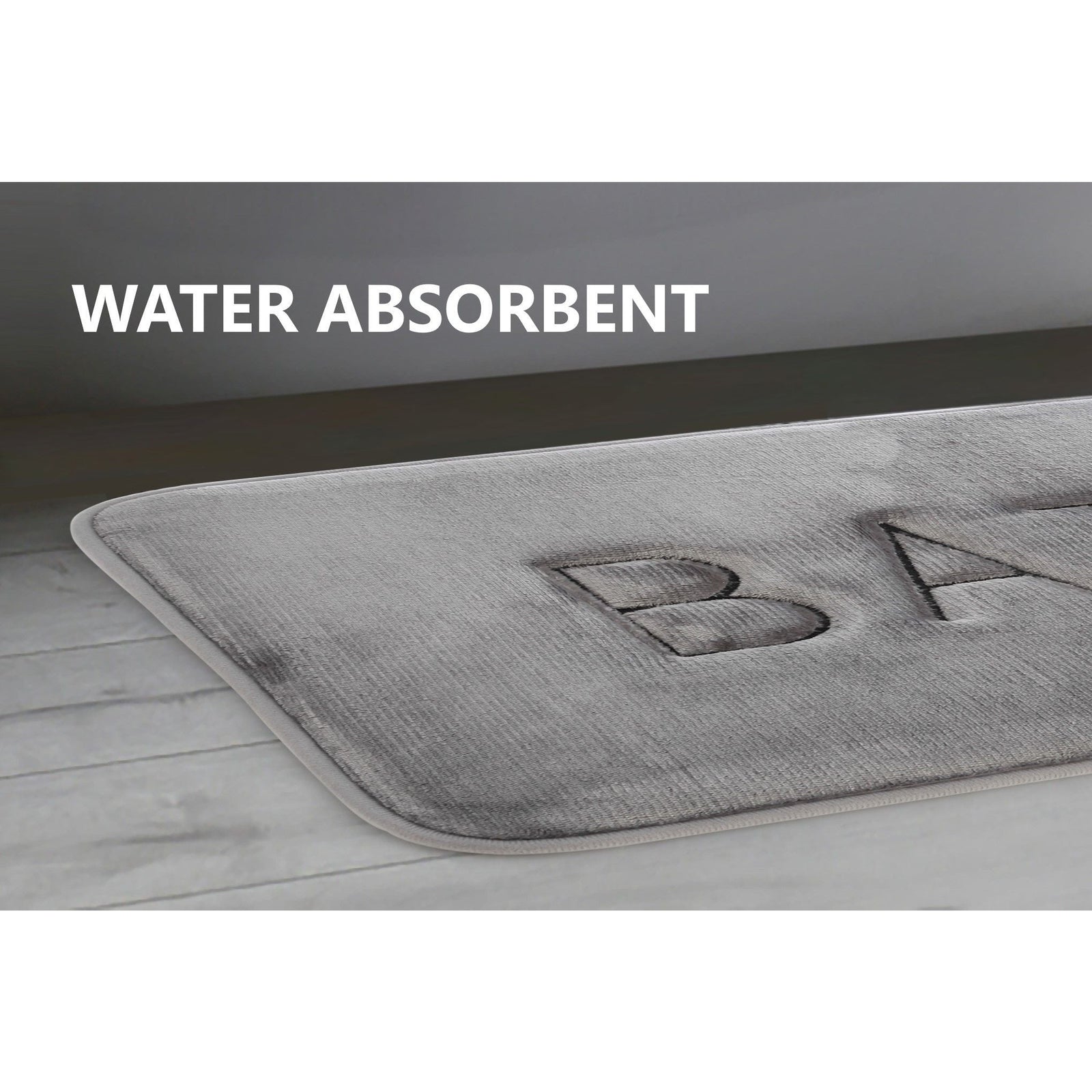 Extra Thick Memory Foam & Super Comfort Bath Rug Mat for Bathroom (60 x 40 cm, Grey)