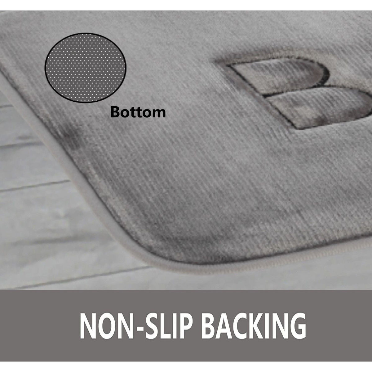 Extra Thick Memory Foam & Super Comfort Bath Rug Mat for Bathroom (60 x 40 cm, Grey)