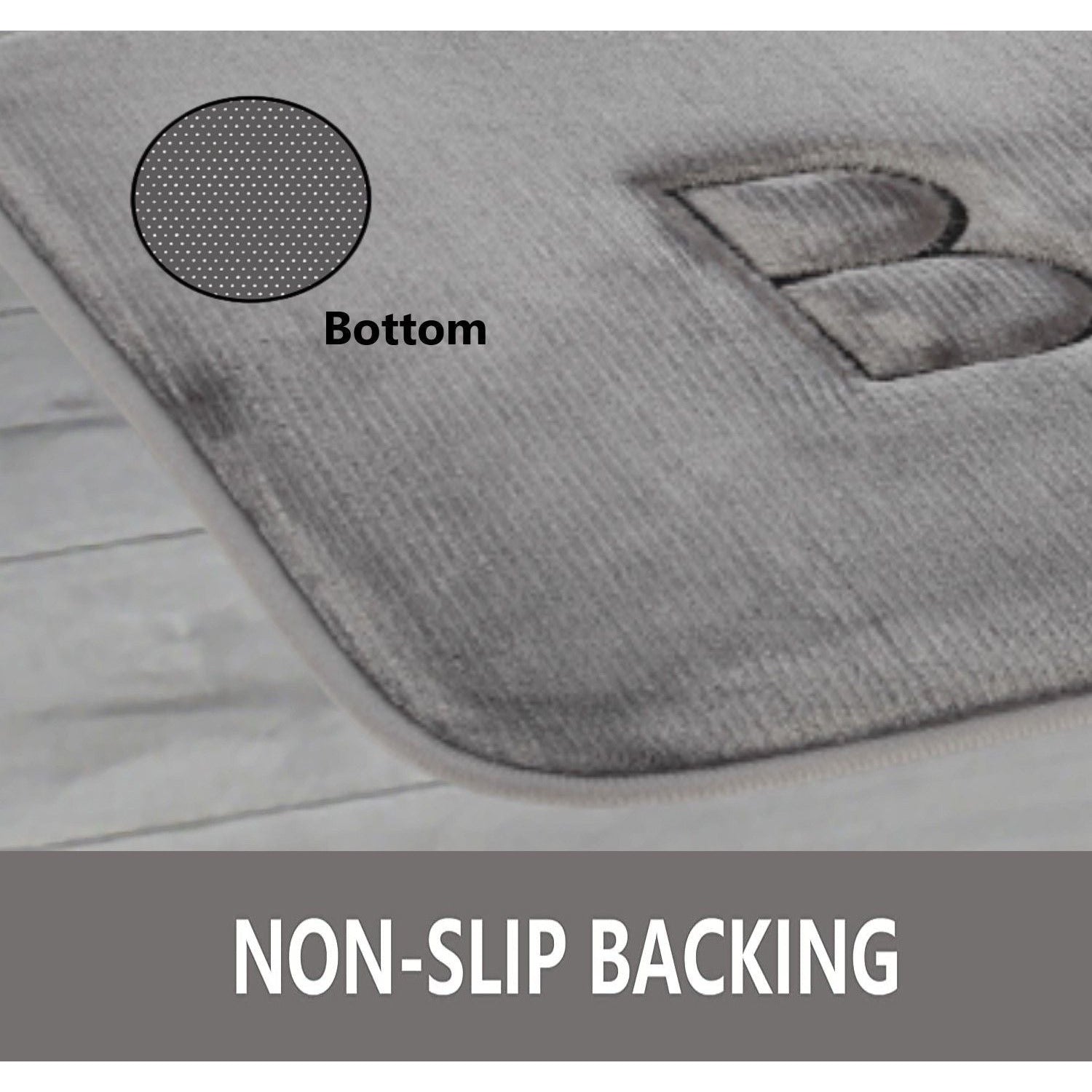 Extra Thick Memory Foam & Super Comfort Bath Rug Mat for Bathroom (60 x 40 cm, Grey)