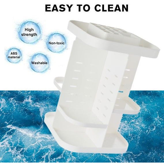 360 Rotating Large Capacity Makeup Organizer for Bedroom and Bathroom (White)