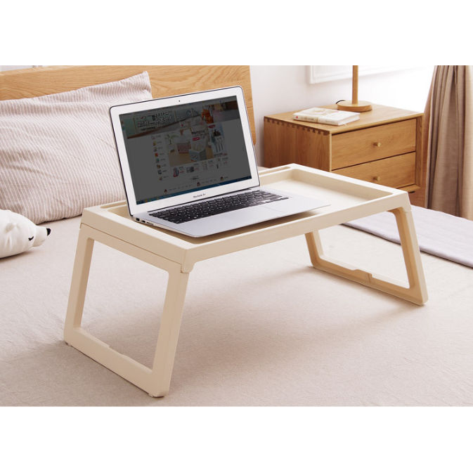 Multifunction Laptop Bed Desk with foldable legs for Home Office (White)