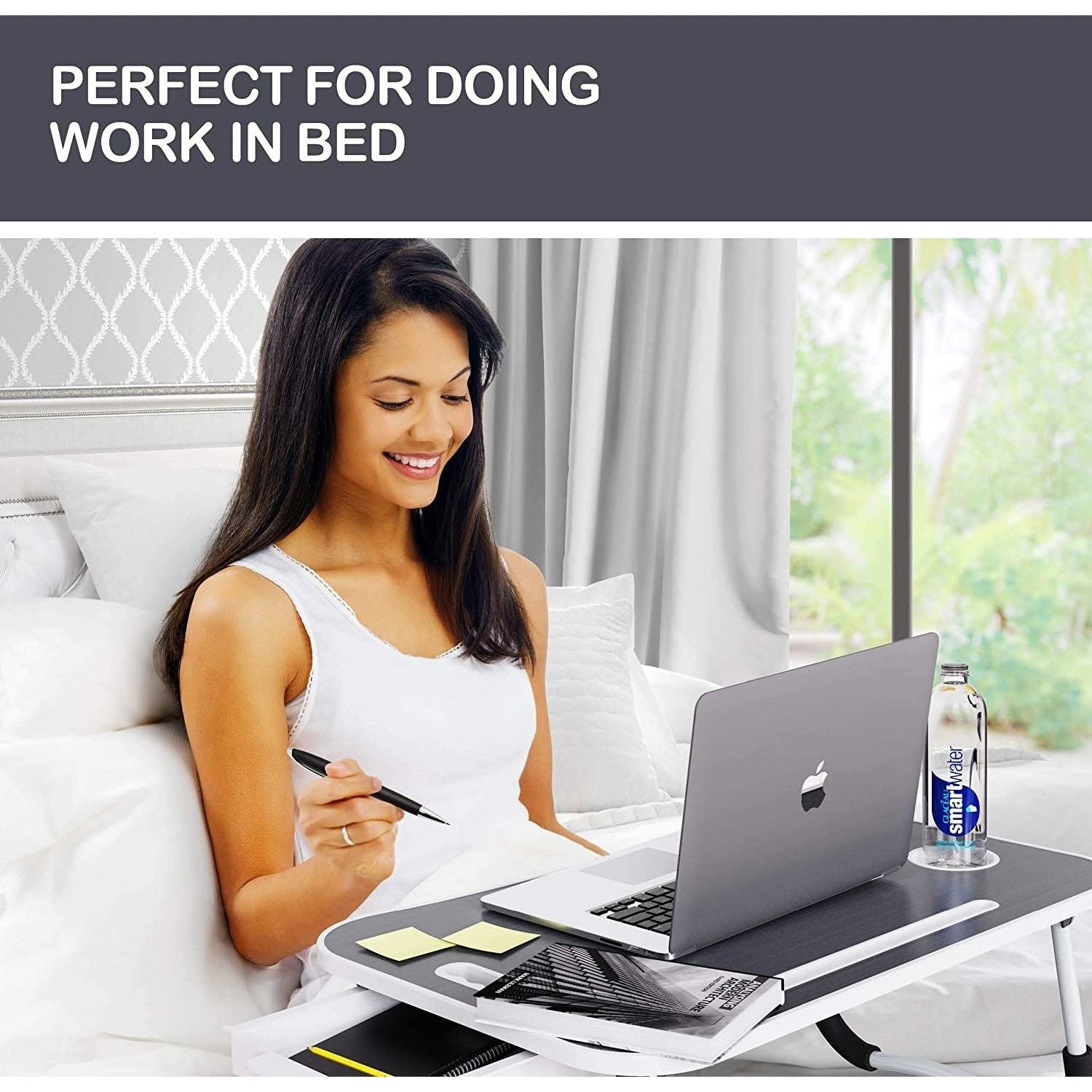 Laptop Bed Desk with Storage and foldable legs for Adults, Kids & Home Office