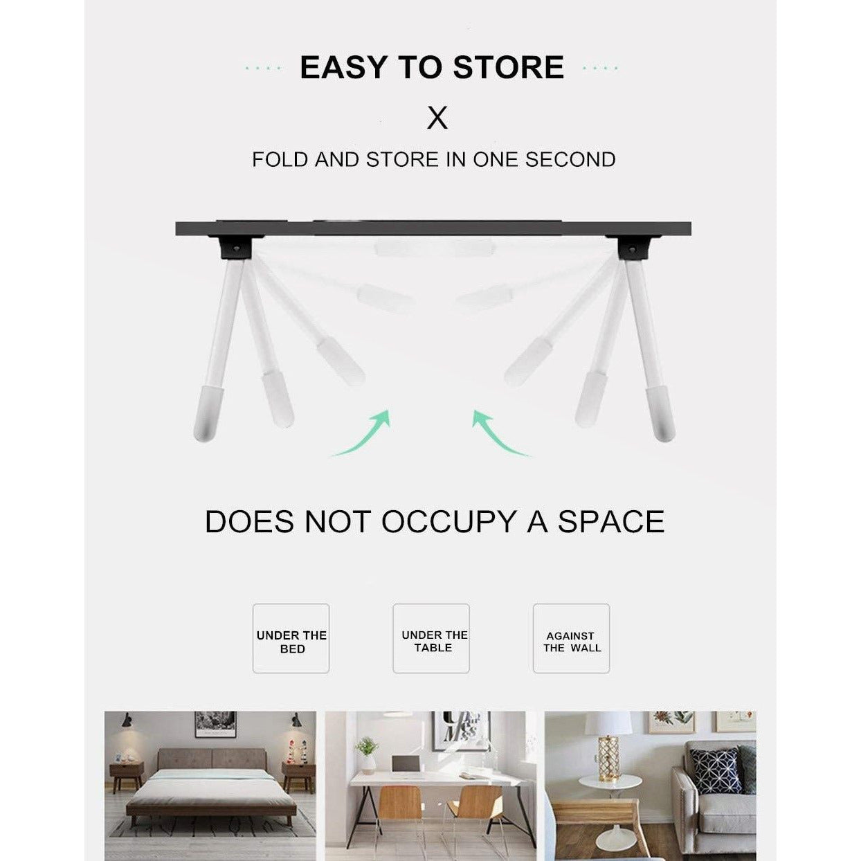 Laptop Bed Desk with Storage and foldable legs for Adults, Kids & Home Office